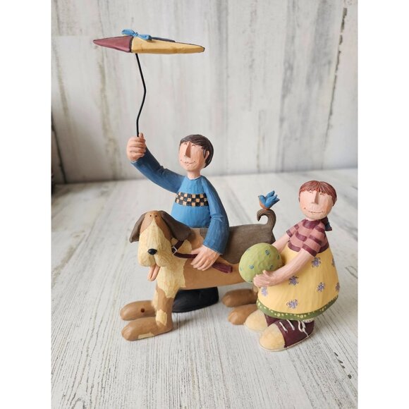 Williraye nothing but blue skies dog kids kite 7878 vintage statue figurine - Picture 1 of 10